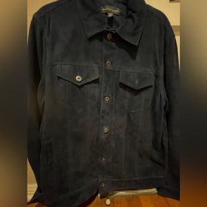 Saks 5th Avenue suede trucker jacket